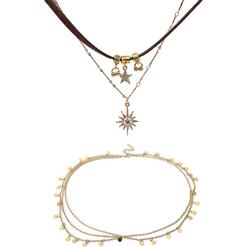 Kal-Chaîne De Tête En Or Bijoux De Tête Pour Femmes Accessoires Gitans Couronne Égyptienne Avec Collier Boho Cristal Accessoire Capillaire Doré Pour Mariée Demoiselle D'honneur Cadeau Pour Filles