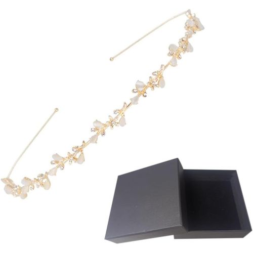 Kal-1 Pièces Bandeaux De Mariée Avec Strass - Couronne De Cheveux En Cristal Et Perle - Tiare De Mariage Élégant - Accessoires Pour Cheveux Femme, Fille Et Mariage