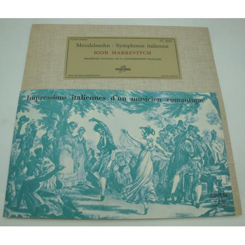 Markevitch/Radiodiffusion Fran Aise - Symphonie Italienne - Mendelssohn Lp25cm 1958 Columbia