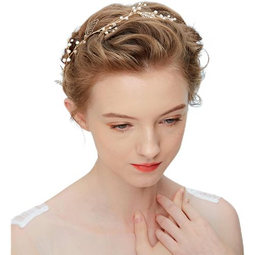 Kal-Bijou De Cheveux Pour Mariée - Couronne De Fleurs - Perles Strass Cristal - Bijou De Cheveux Pour Femme Et Fille