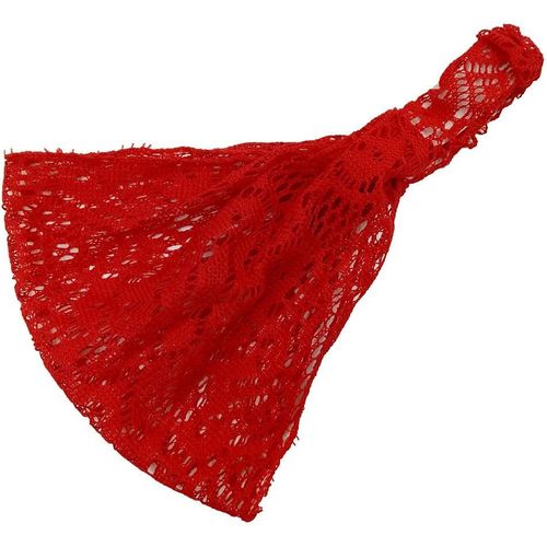 Kal-Bandeau Large Élastique En Dentelle Pour Femme - Style Vintage - Pour Femme Et Fille - Pour Un Usage Quotidien, Fête, Anniversaire, Rouge