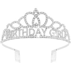 Kal-Diadème D'anniversaire Pour Fille Avec Strass En Cristal Pour Princesse Reine Couronnement Décorations De Fête D'anniversaire Peigne Couronne Fille Et Femme Carnaval Fête Vacances Célébration Pou
