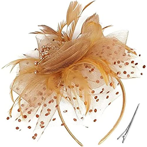 Kal-Chapeau Fascinator Femme, Chapeau Mariage, Chapeau Mariage Femme, Chapeau Bibi Mariage, Avec Pince, Pour Le Mascarade De Cocktail