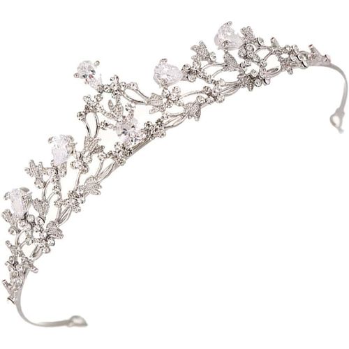 Kal-Couronne De Mariée En Zircon - Bijou De Cheveux Décoratif - Tiare De Mariage - Décoration De Mariage - Strass - Tiares Pour Femmes - Accessoire De Cheveux Pour Femme