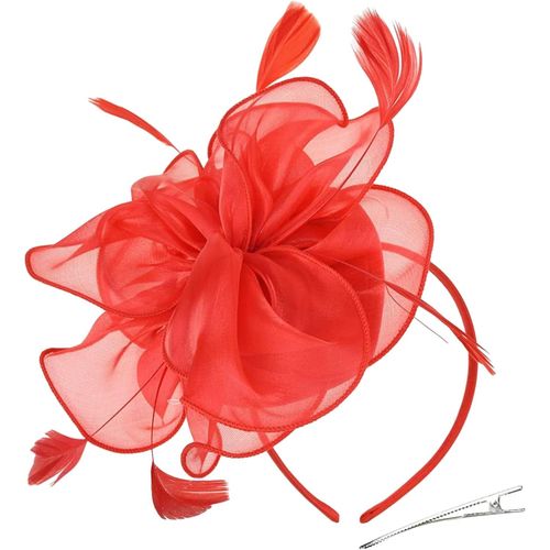 Kal-Teaparty Chapeau Bibi En Organza Pour Fête, Mariage, Femme Noir