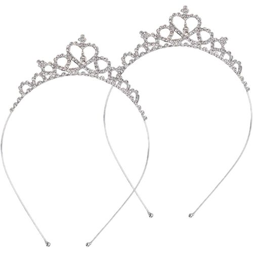Kal-- Lot De 2 Diadèmes De Princesse Pour Femme ¿ Diadème Élégant Pour Adultes, Parfait Pour Les Costumes De Raiponce Et Belle, Taille Unique, Alliages, Cristal De Verre