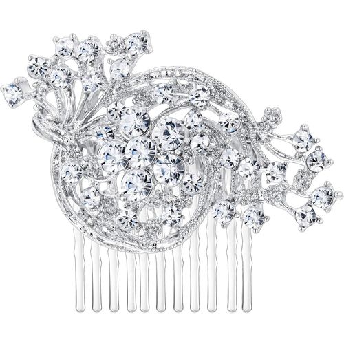 Kal-® Femme Peigne Mariage Bijoux Cheveux Accessoir Marié Cristal Autrichien Strass Parure Spirale Vintage