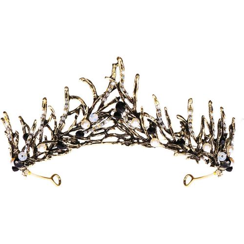 Kal-Couronne De Cygne Noire, Couronne Noire Pour Femme, Tiare De Mariée Baroque Européenne, Pour Événements Spéciaux Et Mariages