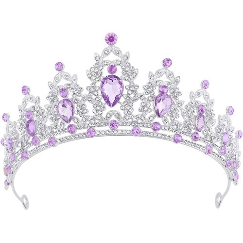 Kal-Couronne D'anniversaire Pour Femmes Tiare De Cristal Pour Filles Accessoires De Cheveux Tiare De Mariage Couronne De Princesse Pailletée Serre-Tête De Fête Diadèmes Pour Femme