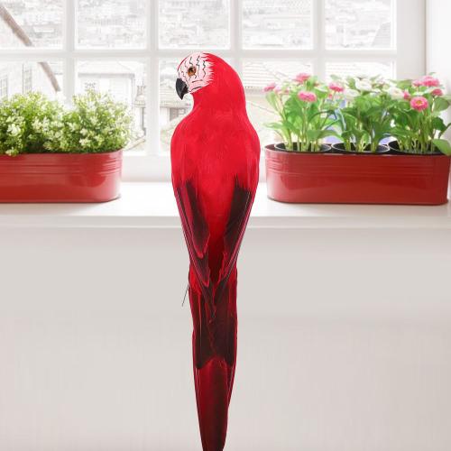 Belle Simulation de perroquet rouge 35cm, décoration de jardin d'oiseau artificiel pour la maison