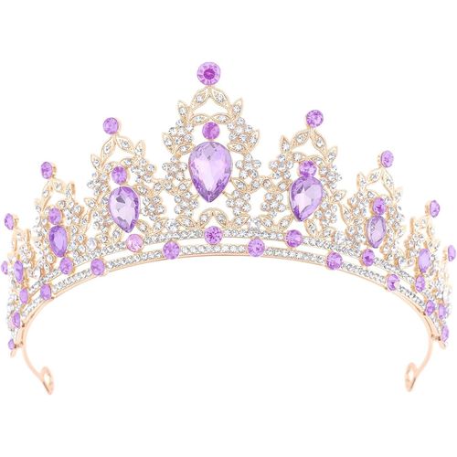 Kal-Couronne D'anniversaire Pour Femmes Tiare De Cristal Pour Filles Accessoires De Cheveux Tiare De Mariage Couronne De Princesse Pailletée Serre-Tête De Fête Diadèmes Pour Femme