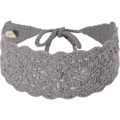 Kal-Bandeau Floral Fait Main En Crochet Vintage Pour Femme (Gris Uni)