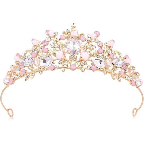 Kal-Diademe Enfant Couronne Princesse Diademe Femme Couronne Diadème Pour Style Baroque Couronne Tiare Baroque,Pour Les Femmes,Utilisé Dans Les Concours Beauté,Mariages,Fêtes,Coiffures Mariée