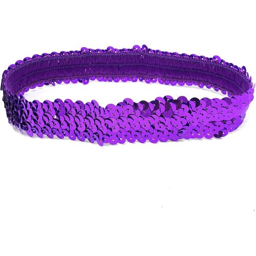 Kal-Bandeau De Déguisement En Polyester À Paillettes Pour Femme Violet 38 X 3 Cm