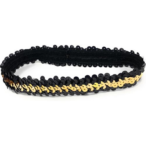 Kal-Bandeau De Déguisement En Polyester À Paillettes Pour Femme Doré Et Noir 38 X 3 Cm