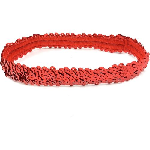 Kal-Bandeau De Déguisement En Polyester À Paillettes Pour Femme Rouge 38 X 3 Cm
