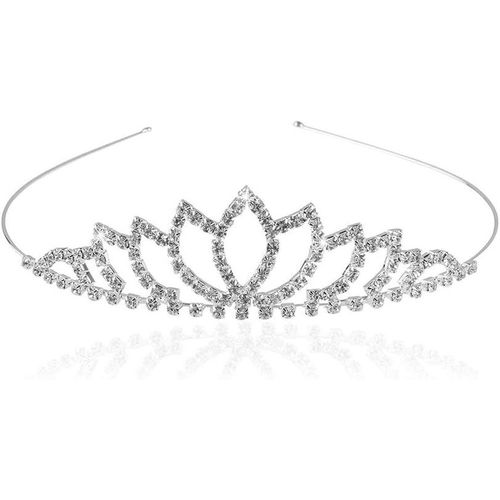 Kal-Serre-Tête Couronne Diadème Princesse En Strass,Mariage Tiare, Nuptiale Couronne Tiara Avec Strass Pour Le Mariage, Proms, Pageants, Princesse Parties, Anniversaire