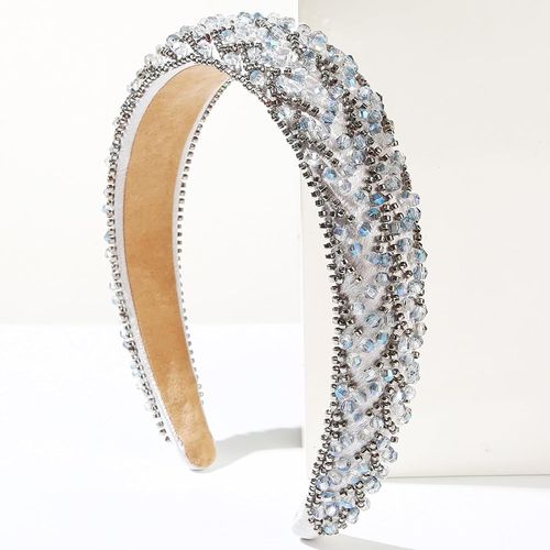 Kal-Bandeau En Strass Pour Femme Et Fille - Fait À La Main - Cristal - Diamant - Brillant - Paillettes - Perles - Bijou De Cheveux
