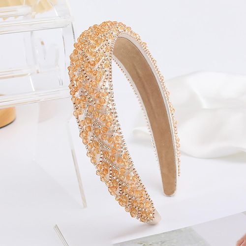Kal-Bandeau En Strass Pour Femme Et Fille - Fait À La Main - Cristal - Diamant - Brillant - Paillettes - Perles - Bijou De Cheveux