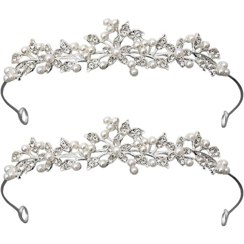 KAL-2 Pièces Couronne De Princesse, Couronne De Mariage, Serre Tête, Couronne Princesse, Mariage Tiare, Diadème Princesse, Accessoire De Cheveux Pour Le Mariage, Pageants, Anniversaire (2)