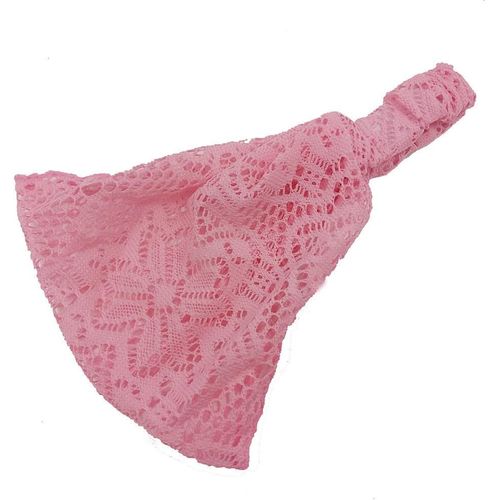 Kal-Bandeau Large Élastique En Dentelle Pour Femme - Style Vintage - Pour Femme Et Fille - Pour Un Usage Quotidien, Fête, Anniversaire, Rose