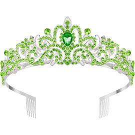 Kal-Couronne Pour Femme Et Fille - Couronne D'anniversaire - Diadème De Princesse - Diadème De Mariage - Diadème Argenté - Couronne D'halloween - Couronne En Cristal Avec Peigne En Strass Pour Bal De