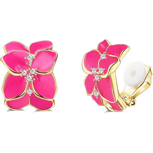 Kal-1paire De Boucles D'oreilles À Pince En Forme De Fleur Pour Femmes