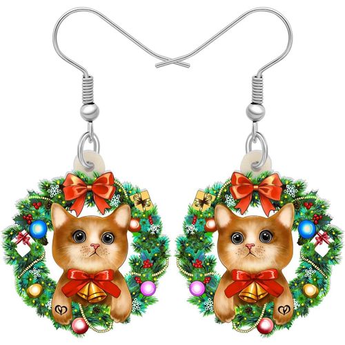 Kal-Acrylique Chaton Boucles D¿Oreilles Chat Pendantes Anime Bijoux De Chat Cadeaux Femmes Filles Charms