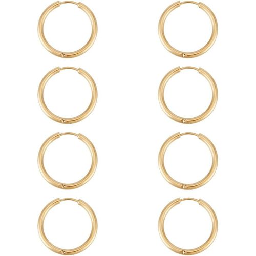 Kal-8 Paire 20mm Boucles D'oreilles Huggie Hoop Acier Inoxydable Boucles D'oreilles Créoles Doré 316 Mini Crochets De Boucle D'oreille Ronds Acier Inoxydable Pour Fabrication De Bijoux
