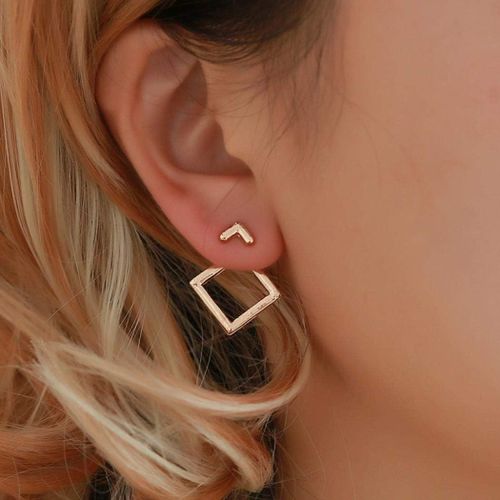 Kal-Boucles D'oreilles Géométriques Creuses Et Carrées Avec Diamant Style Boho Pour Femmes Et Filles