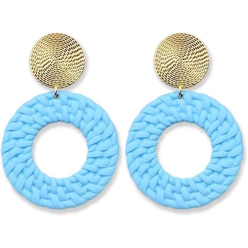 Kal-Boucles D'oreilles Femmes Filles Géométriques Pour Femmes Grandes Boucles D'oreilles Rondes Boho Boucles D'oreilles Argent Hypoallergénique