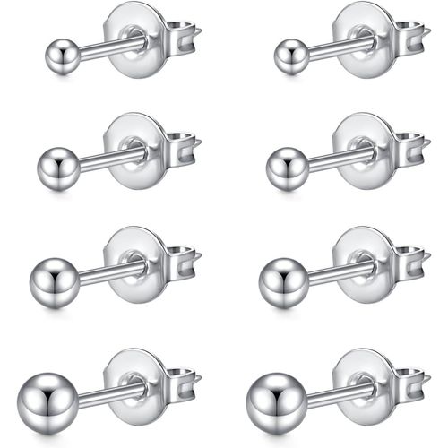 Kal-Set Boucles D'oreilles Zirconium 3-8mm,20g Piercing Helix Tragus Médicales En Acier Chirurgical Pour Femmes Et Hommes, Piercings Multiples
