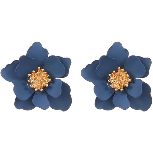 Kal-Boucles D'oreilles Pour Femmes Filles Boucles D'oreilles Fleur Simple Boucles D'oreilles Givrées Colorées Boucles D'oreilles Pétales Douces Bijoux Cadeaux