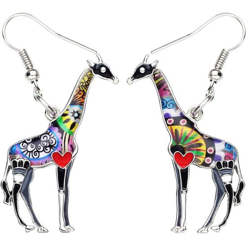 Kal-Boucles D'oreilles Pendantes En Émail Alliage Mignon Girafe Africaine Cadeaux Pour Femmes Bijoux Animaux Nouveauté Drôle Charms