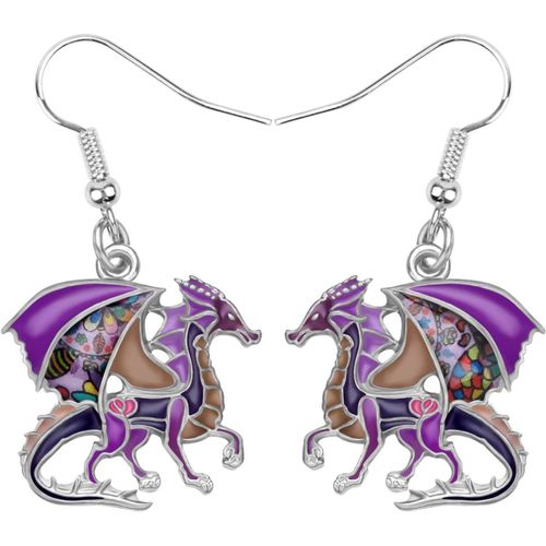 Kal-Boucles D'oreilles Dragon Fantaisie En Émail Alliage De Zinc Pendentif Dinosaure Bijoux Cadeau Femme Filles Charms