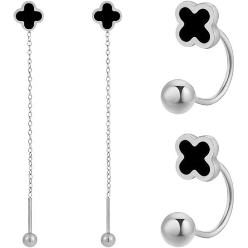 Kal-Boucles D'oreilles Pour Femme Trèfle À Quatre Feuilles Piercings Oreille Cartilage Ensemble Acier Piercings Oreille Cartilage Hypoallergénique Piercing Boucles D'oreilles