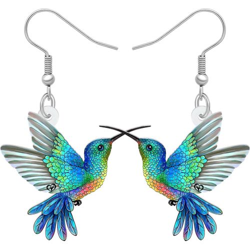 Kal-Boucles D'oreilles Colibri Cute Pendentes Oiseau Acrylique Cadeaux Été Printemps Oiseau Charms Pour Femmes Filles