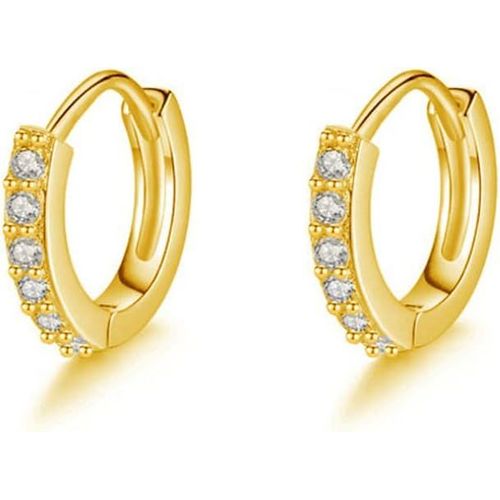 Kal-Petites Boucles D'oreilles Créoles De 6 Mm En Argent Sterling Et Oxyde De Zirconium Pour Cartilage Percé Femmes Adolescentes Filles Créoles Délicates Cadeaux Tendance Élégants Anniversaire Noël