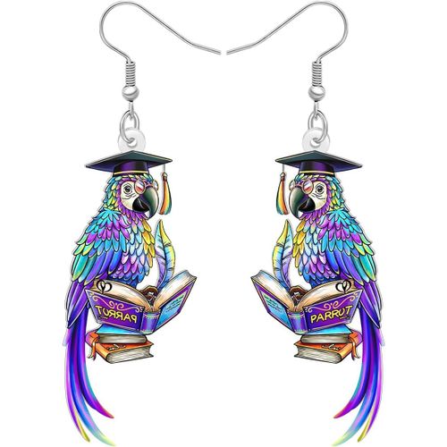 Kal-Boucles D'oreilles Perroquet Tropical En Acrylique Bijoux De Plage Hawaïens Cadeaux D'été Pour Femmes Accessoires De Plage Vacances Margarita Décorations De Fête