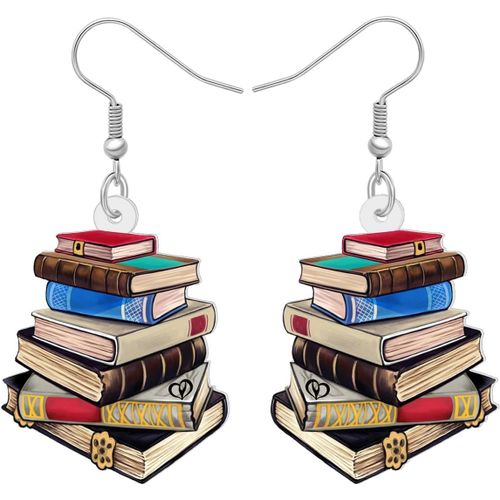 Kal-Boucles D'oreilles Pendantes En Acrylique Nouveauté Livre Crayon Enseignant Étudiants Bijoux Appréciation Cadeaux Pour Es Femmes Filles Amateurs De Livre Retour À L'école