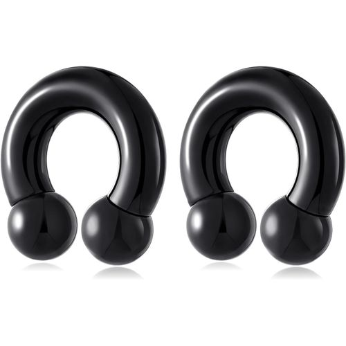 Kal-1 Paire De Boucles D'oreilles En Forme De Fer À Cheval - Pour Piercing D'oreille Étiré - 6 Mm Et 8 Mm