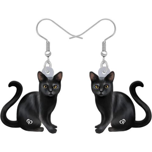 Kal-Halloween Acrylique Boucles D'oreilles Chat Noir Pendants Bijoux Chat Citrouille Cadeaux Pour Femmes Filles Party Charms
