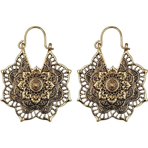 Kal-Boucles D'oreilles Pendantes Bohème, Ornement Mandala Boucle D'oreille, Boucles D'oreilles Gitanes, Boucles D'oreilles Boho En Filigrane, Boucles D'oreilles Mandala Pour Femmes Et Filles