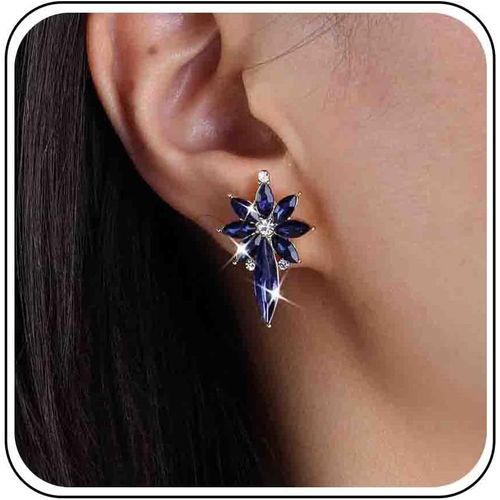 Kal-Boucles D'oreilles Pendantes En Cristal Émeraude Boucles D'oreilles En Forme De Fleur De Cristal Boucles D'oreilles Émeraude Verte Marquise Boucles D'oreilles De Mariage Bijoux Pour Femmes