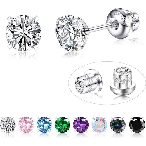 Kal-G23 Titane Boucles D'oreilles Femme Argent Hypoallergéniques Helix Piercing Oreille Zirconium Cartilage Boucles D'oreilles Femme Homme Pierre De Naissance Titane Clous D'oreilles