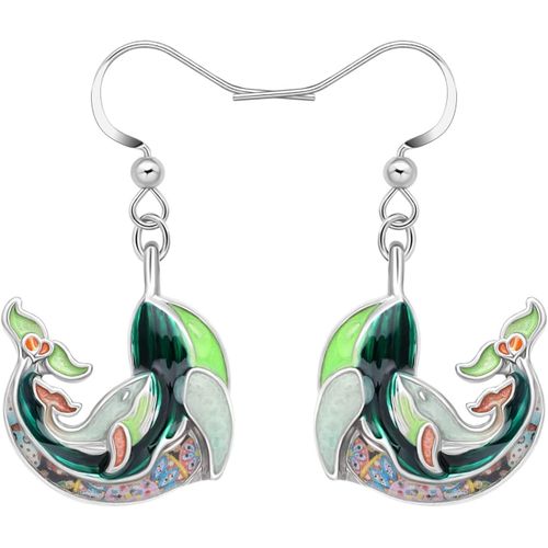 Kal-Émail Animaux Marins Boucles D'oreilles Requin Boucles D'oreilles Pieuvre Dauphin Baleine Meduse En Alliage De Zinc Pour Femme Filles Charms D'été