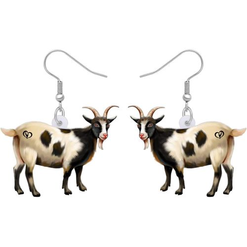 Kal-Boucles D'oreilles Chevre En Acrylique Mouton Pendantes Bijoux De Mode Boucles D'oreilles Chèvre Mignonnes Cadeaux Pour Femme Fille Charms
