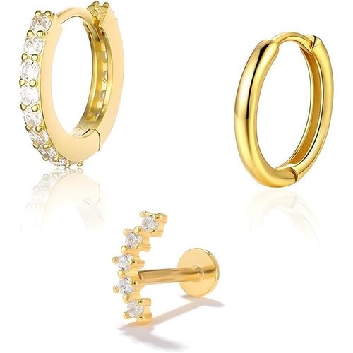 Kal-3 Pièces Boucles D'oreilles Ensemble Femme Boucles D'oreilles Tragus Helix Cartilage Petit Boucles D'oreilles Parure Bijoux Cadeaux Pour Plusieurs Oreille Piercings Filles