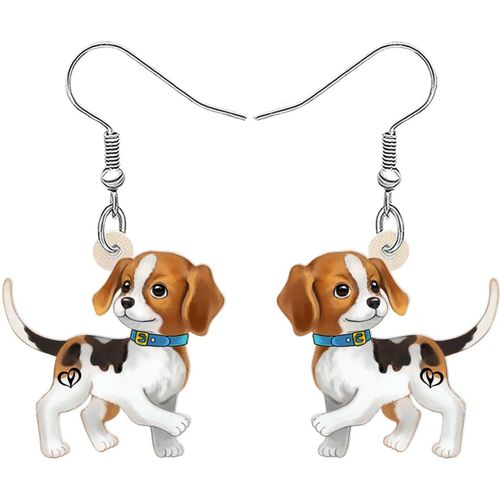 Kal-Boucles D'oreilles Chien Beagle Acrylique Pendantes Chien Bijoux Mignon Animaux Beagle Cadeaux Pour Femme Filles Charms Décoration