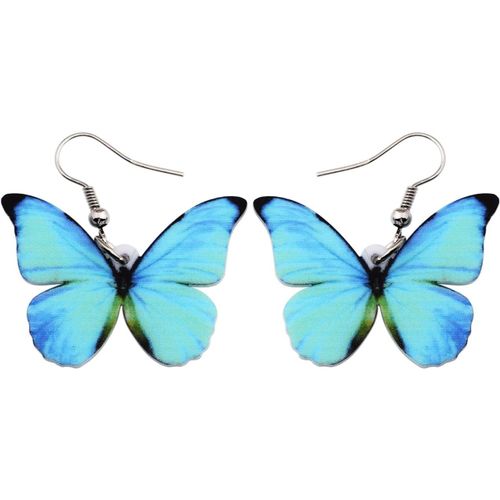 Kal-Boucles D'oreilles Papillon En Acrylique Jaune Pour Femme Filles Bijoux En Goutte D'eau Déco Papillon Printemps Été